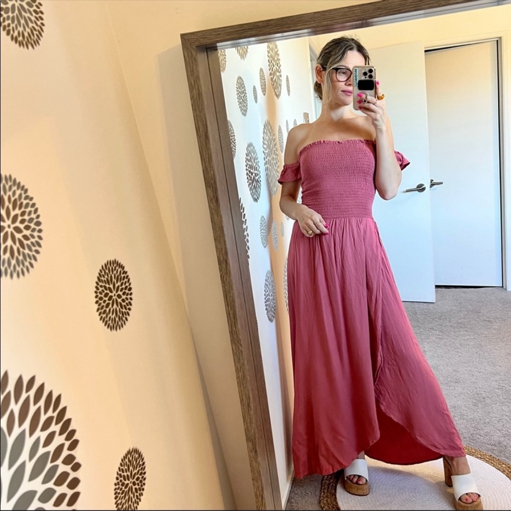 Young Fabulous & Broke Mauve Pink Off-Shoulder Maxi Dress